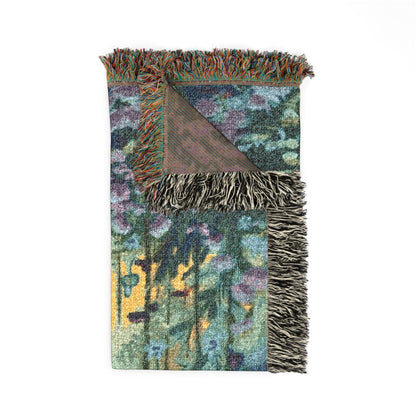 Starry Forest Woven Blanket — Cozy Moonlit Camping Throw