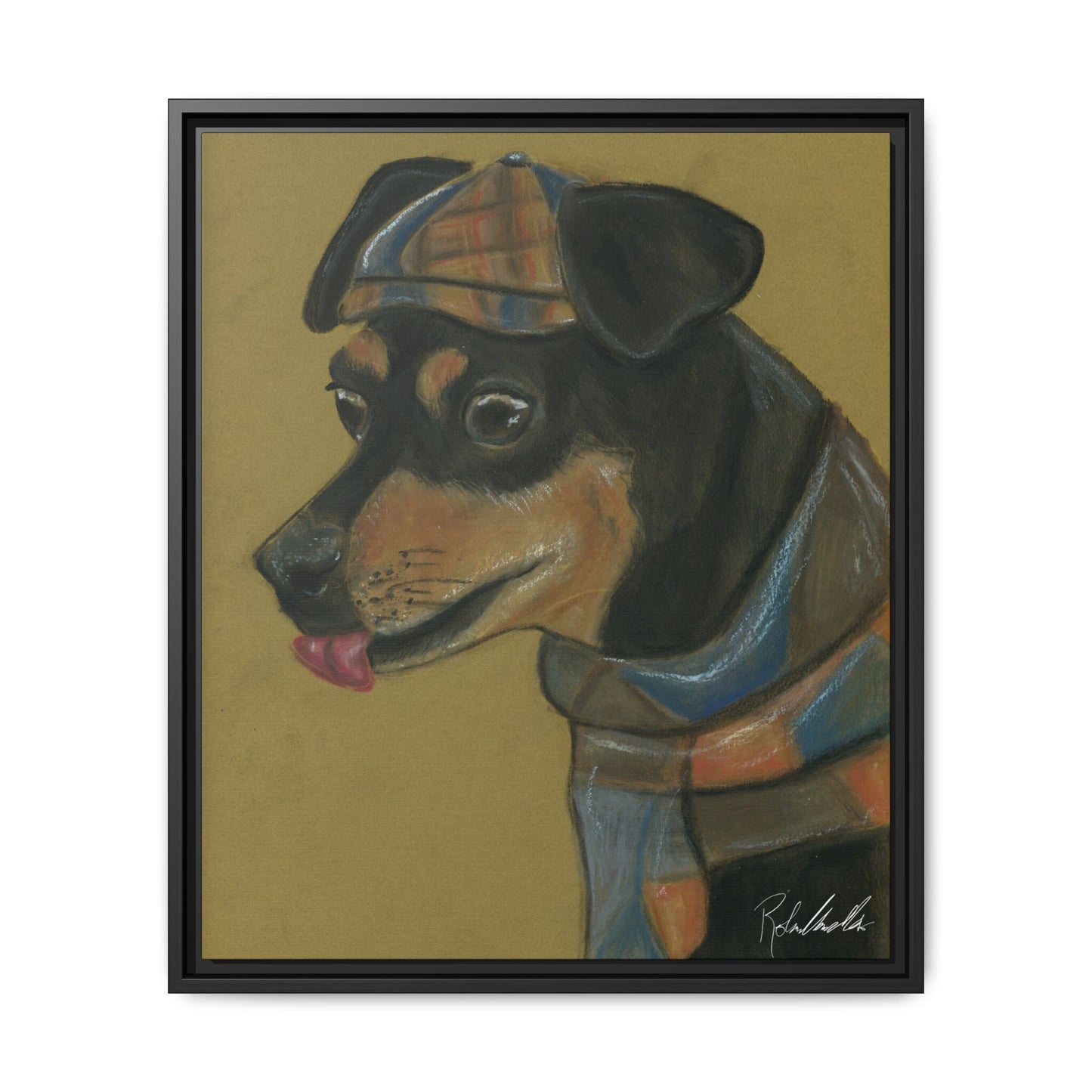 Small Chihuahua Dog in Hat Framed Wall Art