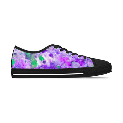 Purple Tie-Dye Low Top Sneakers — Women's Casual Canvas Shoes
