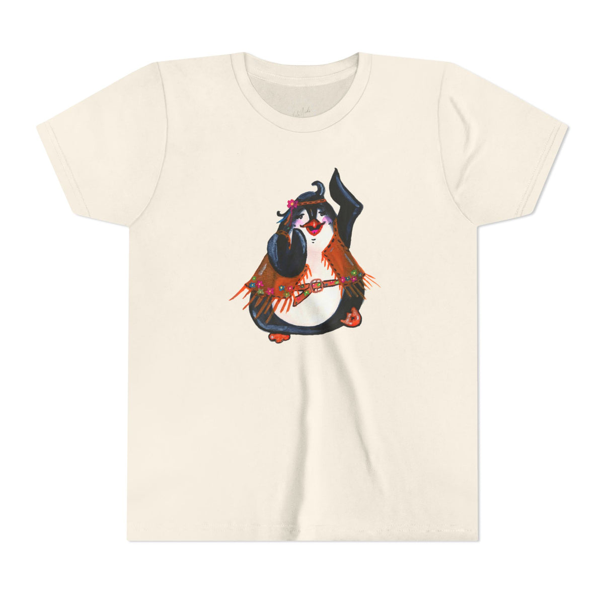 Kids Dancing Penguin Tee — Cute 60s Retro Penguin Graphic Youth T‑Shirt