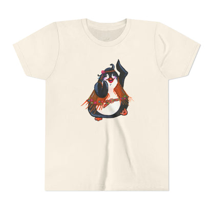 Kids Dancing Penguin Tee — Cute 60s Retro Penguin Graphic Youth T‑Shirt