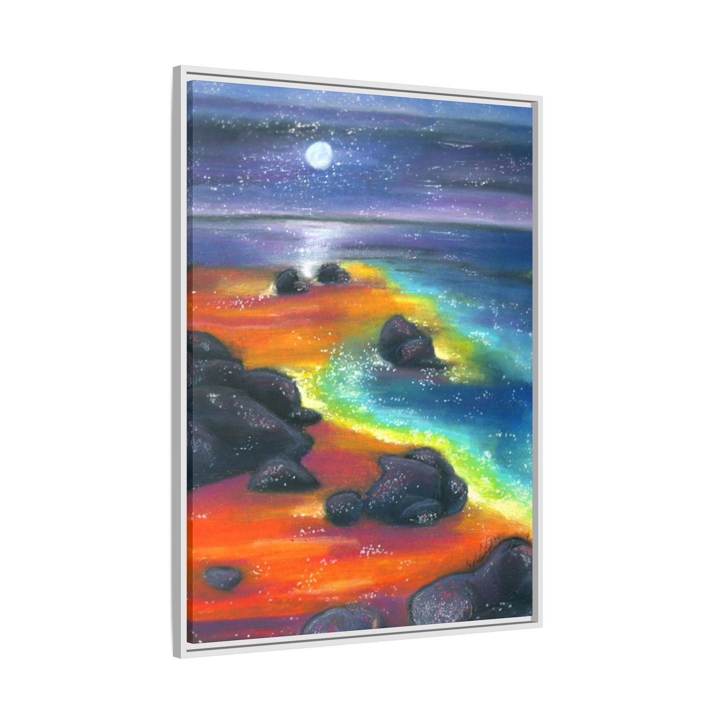 Beach at Night Frame Wall Art