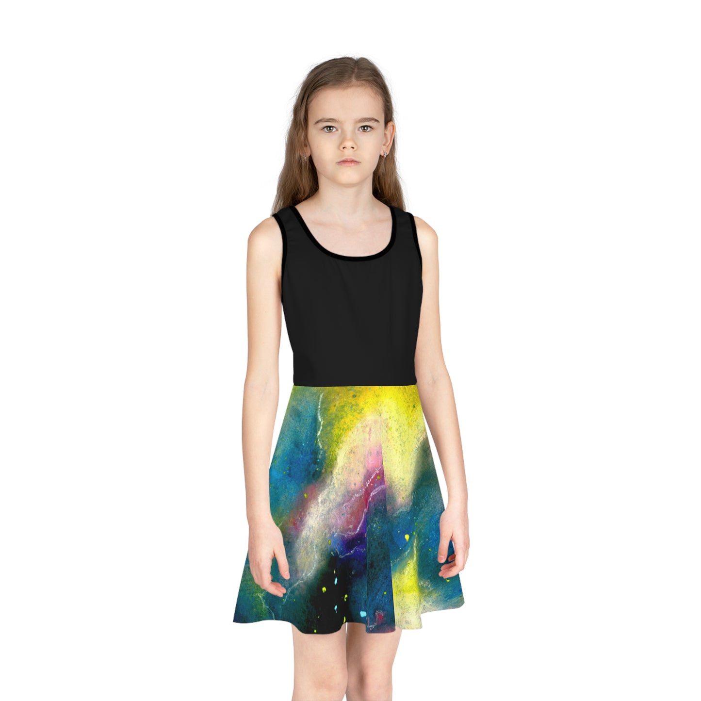 Sunrise Galaxy Girls' Sleeveless Sundress (AOP)