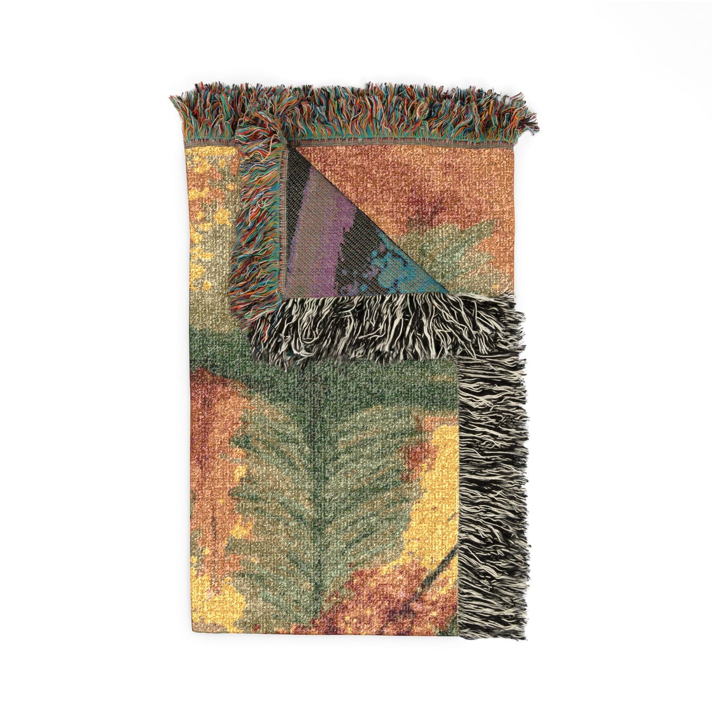Autumn Landscape Woven Blanket — Scenic Fall Tapestry Throw