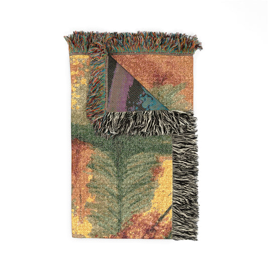 Autumn Landscape Woven Blanket — Scenic Fall Tapestry Throw