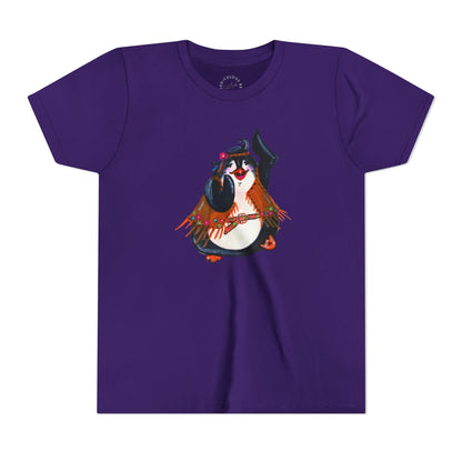 Kids Dancing Penguin Tee — Cute 60s Retro Penguin Graphic Youth T‑Shirt