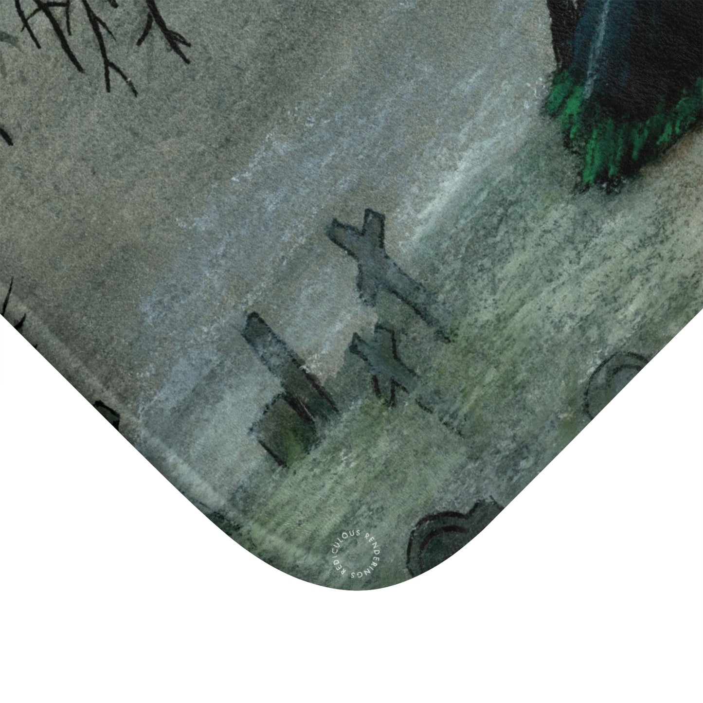 Graveyard Witch Spooky Bath Mat