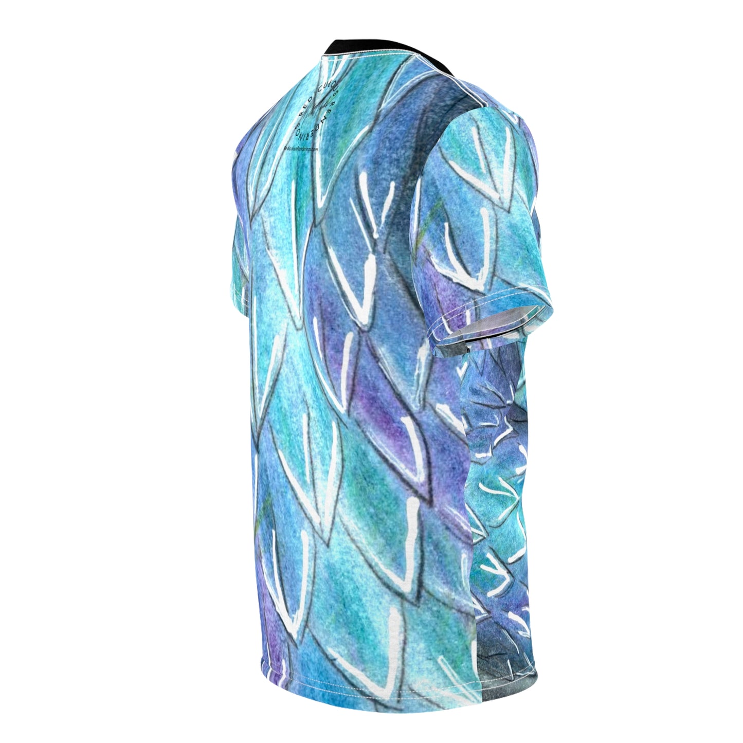 Blue Serpent All-Over Print Tee — Water Snake Face Design
