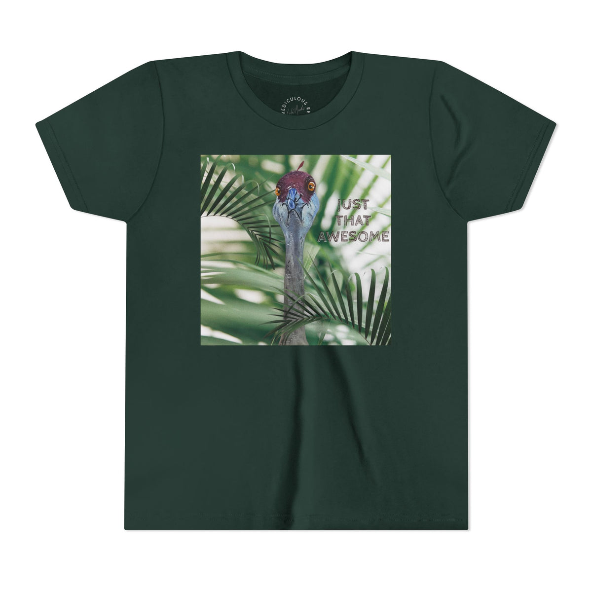 Youth Tee — 'Just That Person' Tropical Bird Graphic