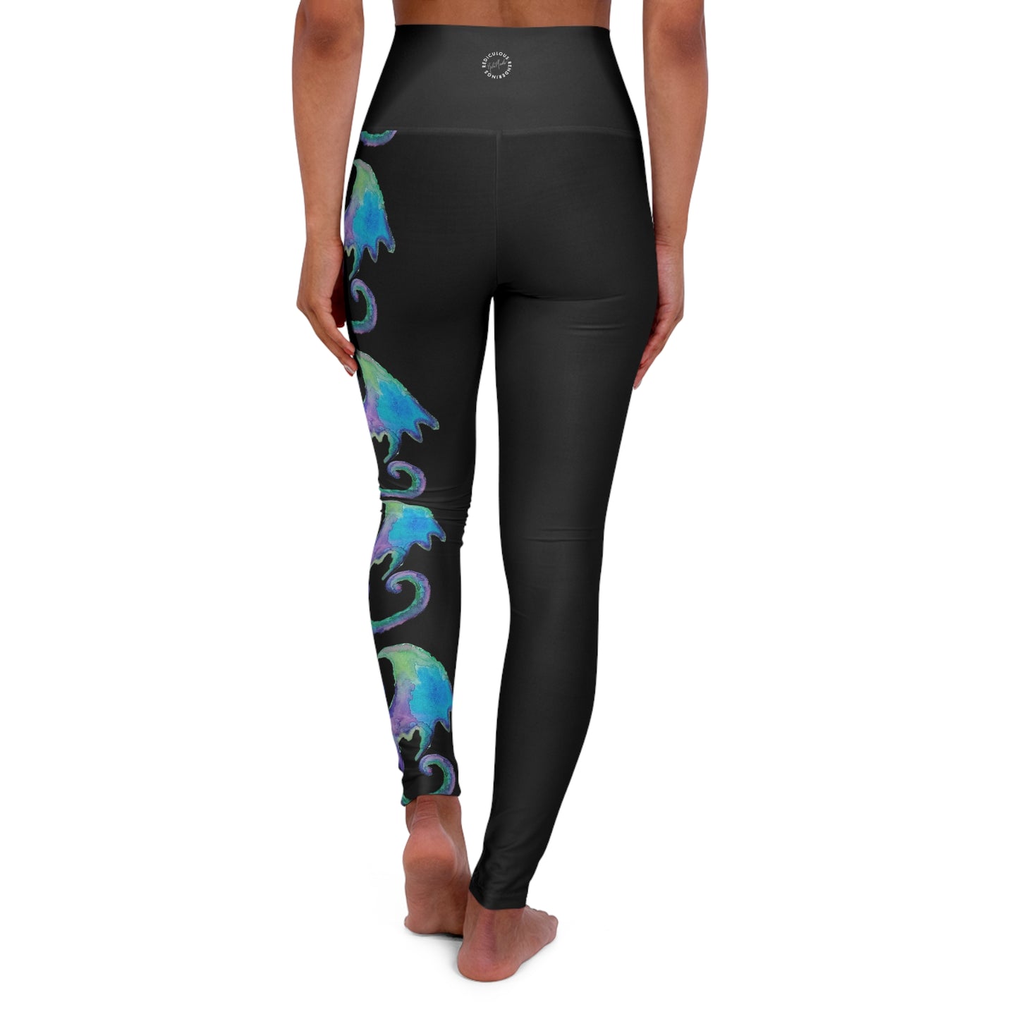 Water Dragon High Waisted Yoga Leggings (AOP)