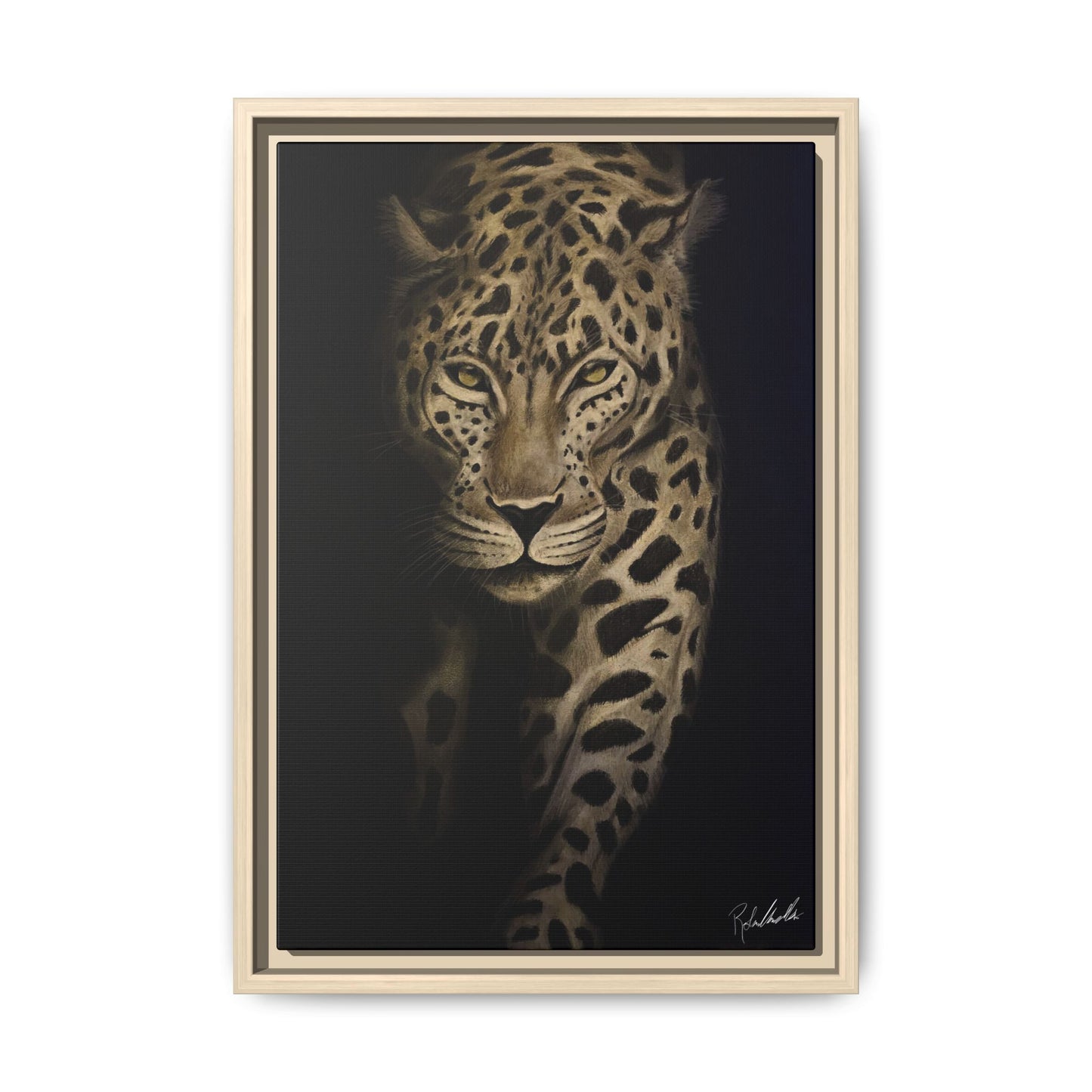 Leopard at Night Framed Wall Art