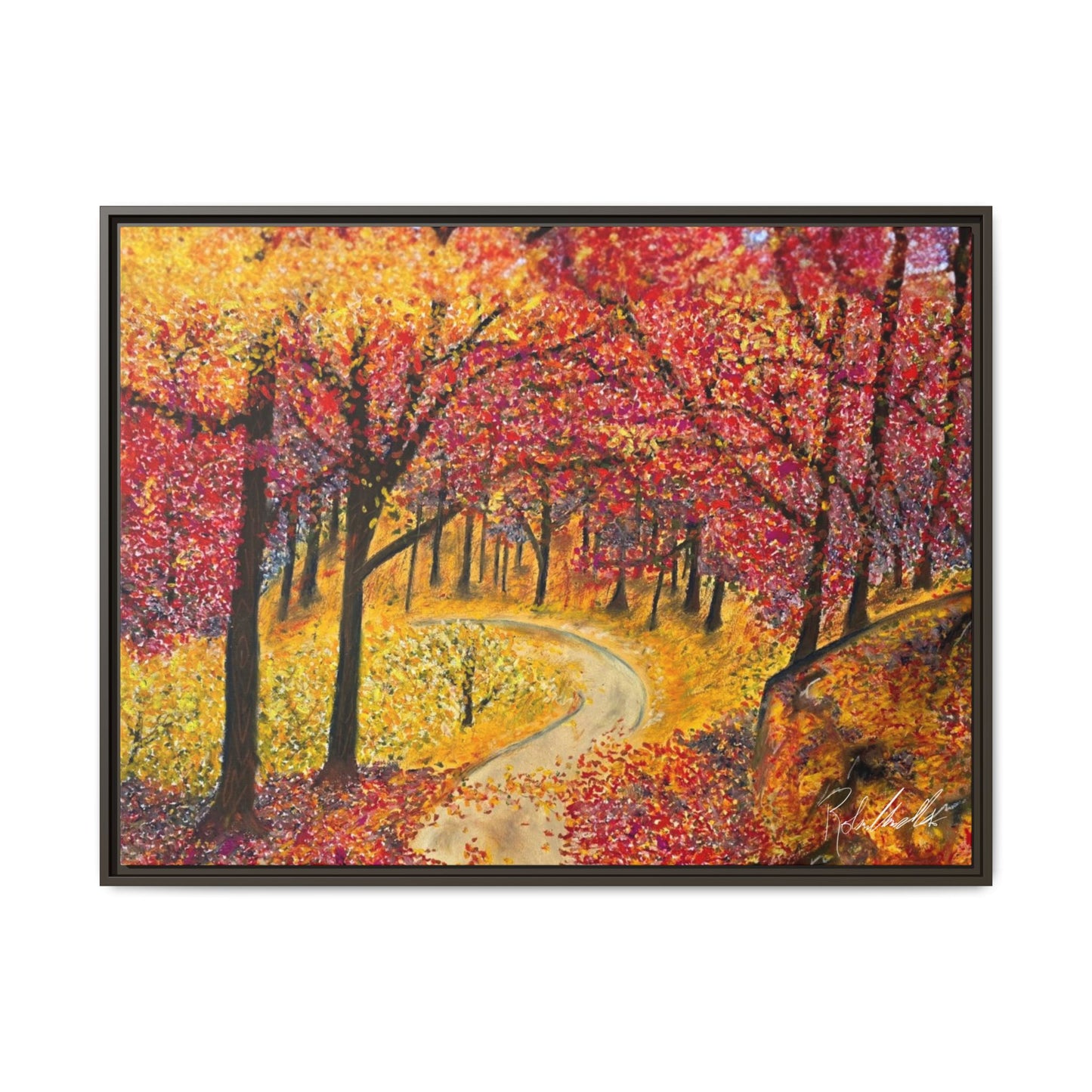 Vibrant Fall Forest Framed Wall Art