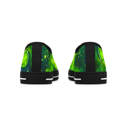 Low Top Sneakers — Green Galaxy Moon Pattern