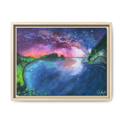 Watercolor Sunset Lake Framed Wall Art