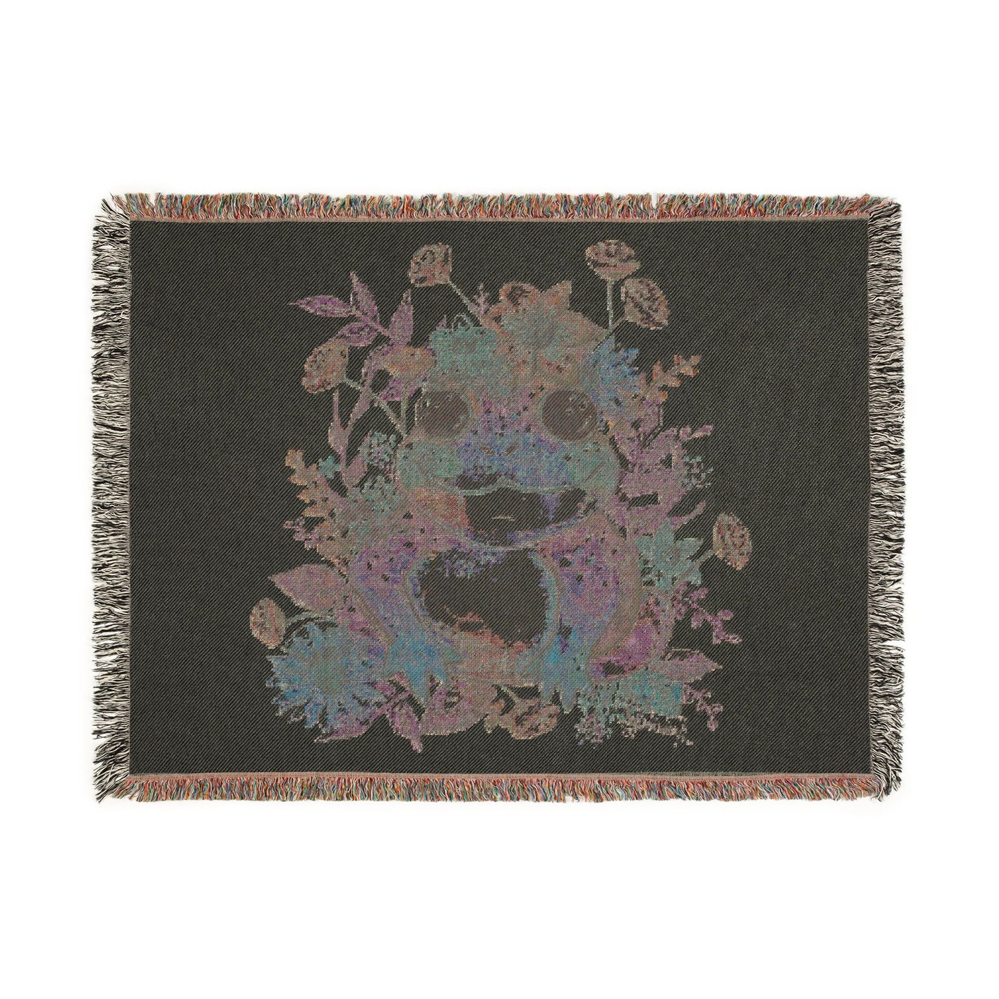 Frog Floral Woven Blanket