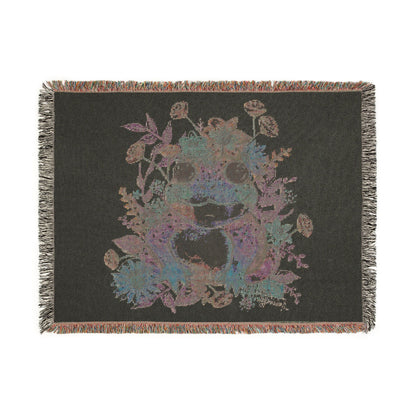 Frog Floral Woven Blanket