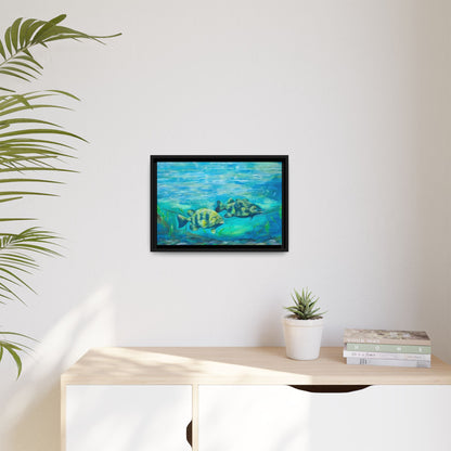 Framed Matte Canvas - Underwater Fish Scene