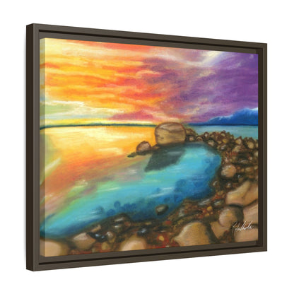 Sunset Ocean Beach Framed Wall Art