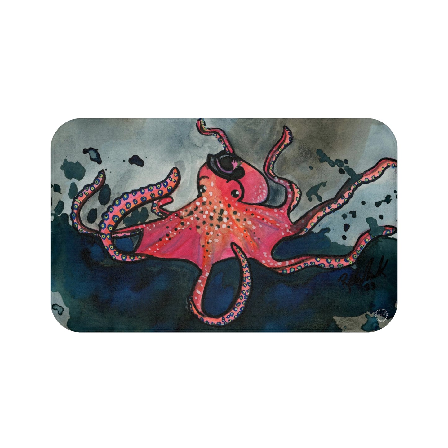 Octopus Bath Mat  Anti-Slip, 100% Microfiber Rug- Home & Bathroom Supplies