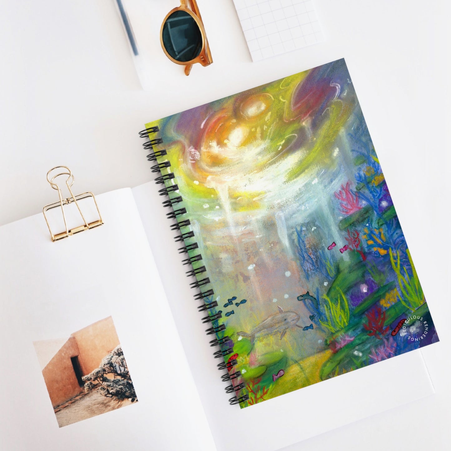 Coral Reef Ruled Line Notebook 118 Pages, Printed Cover