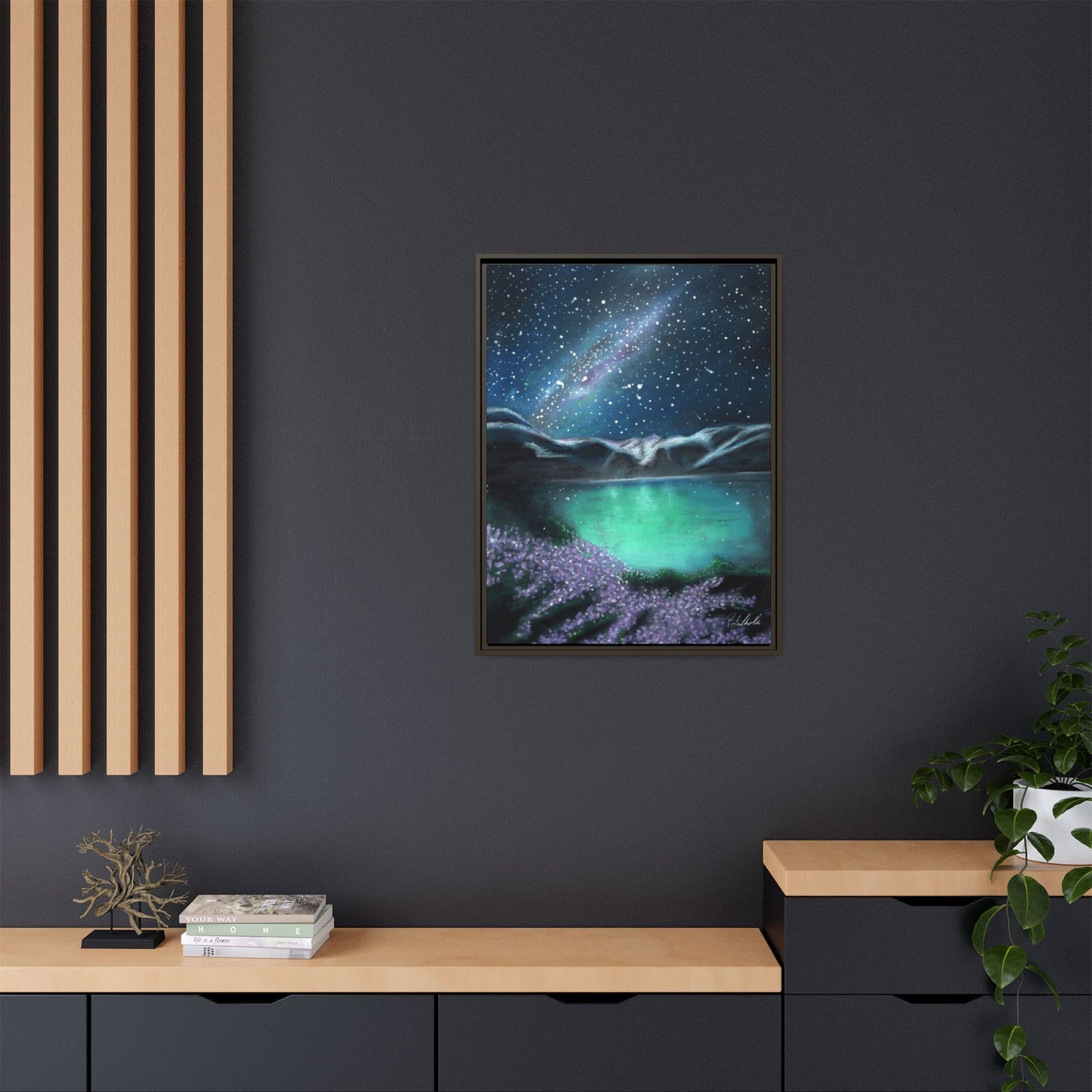 Night Sky over Spring Lake Framed Wall Art