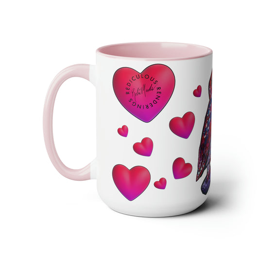 Owls in Love Two-Tone Coffee Mugs, 15oz