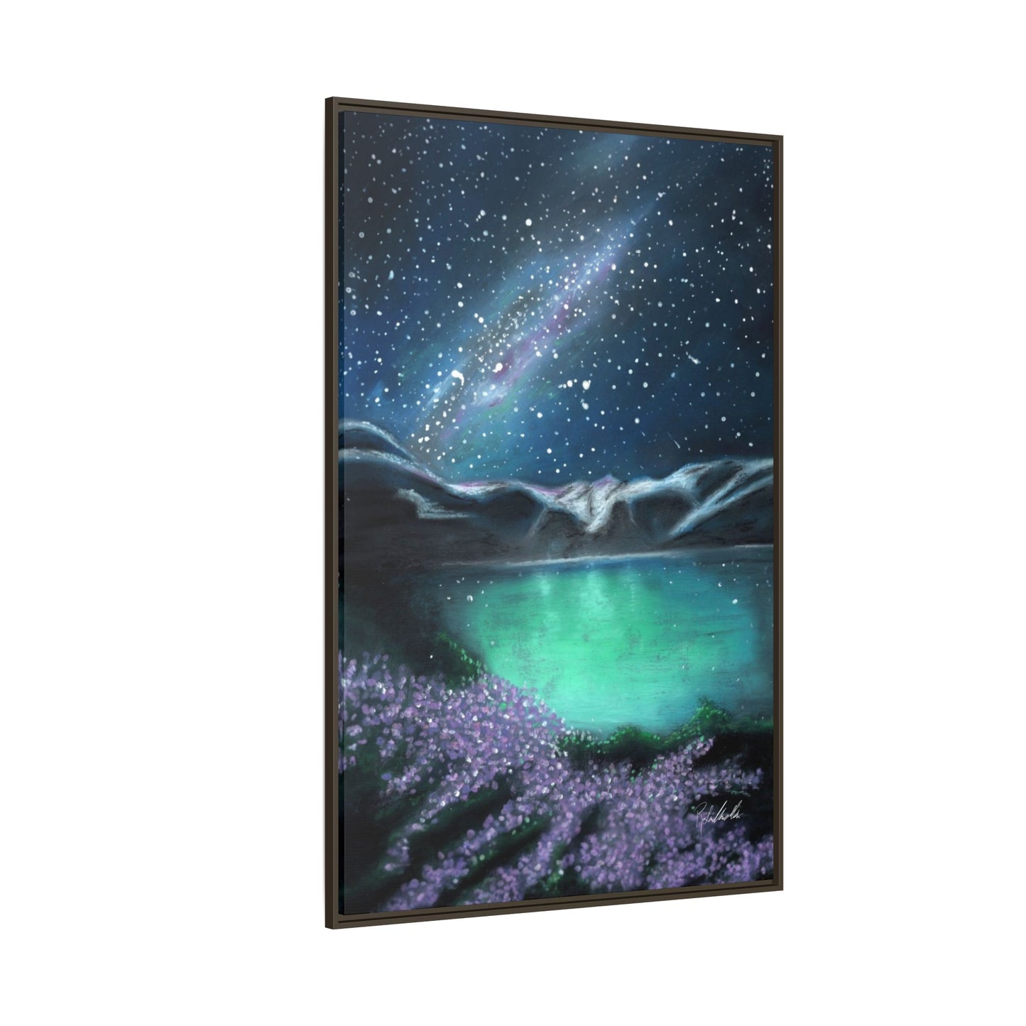 Night Sky over Spring Lake Framed Wall Art