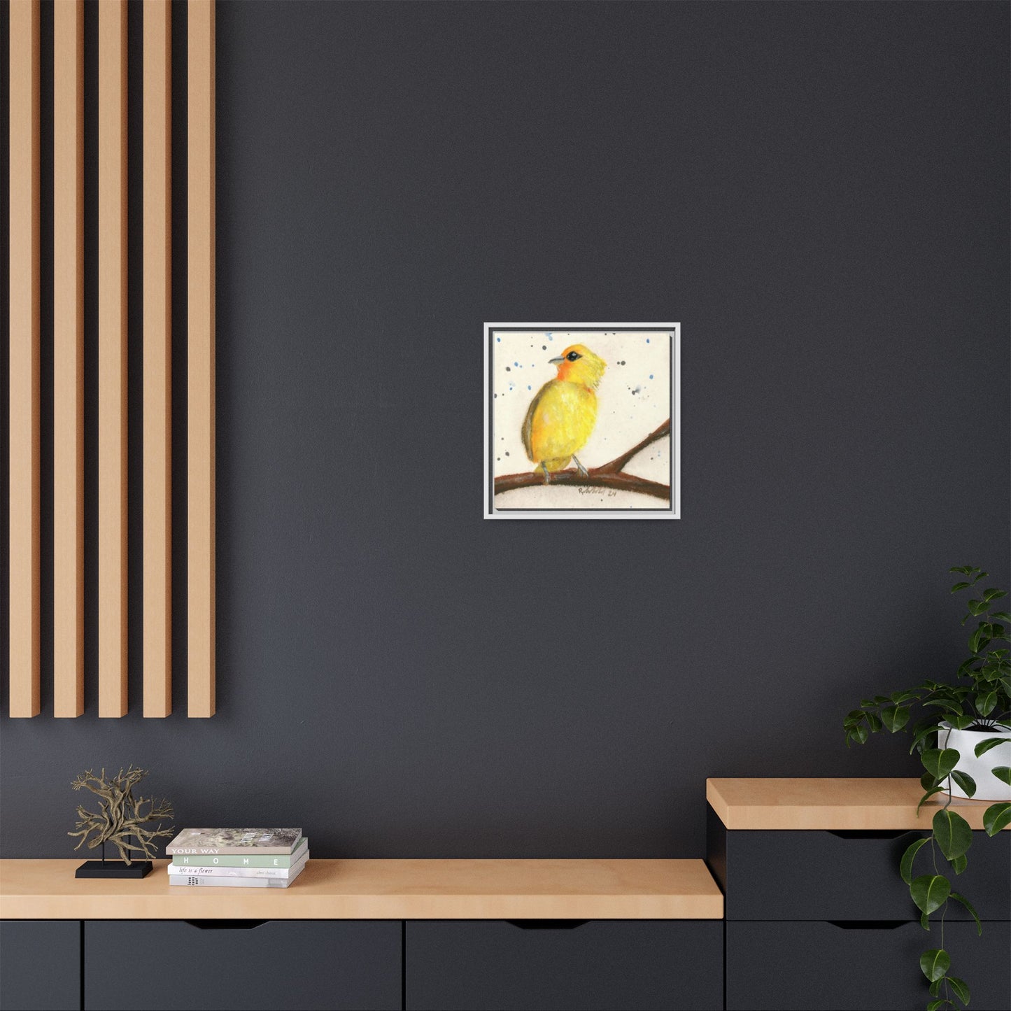 Yellow Canary Bird Framed Wall Art