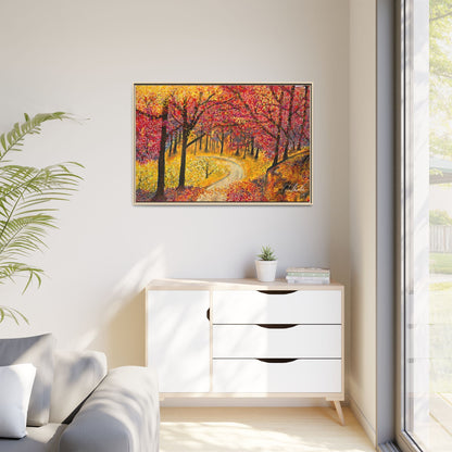 Vibrant Fall Forest Framed Wall Art