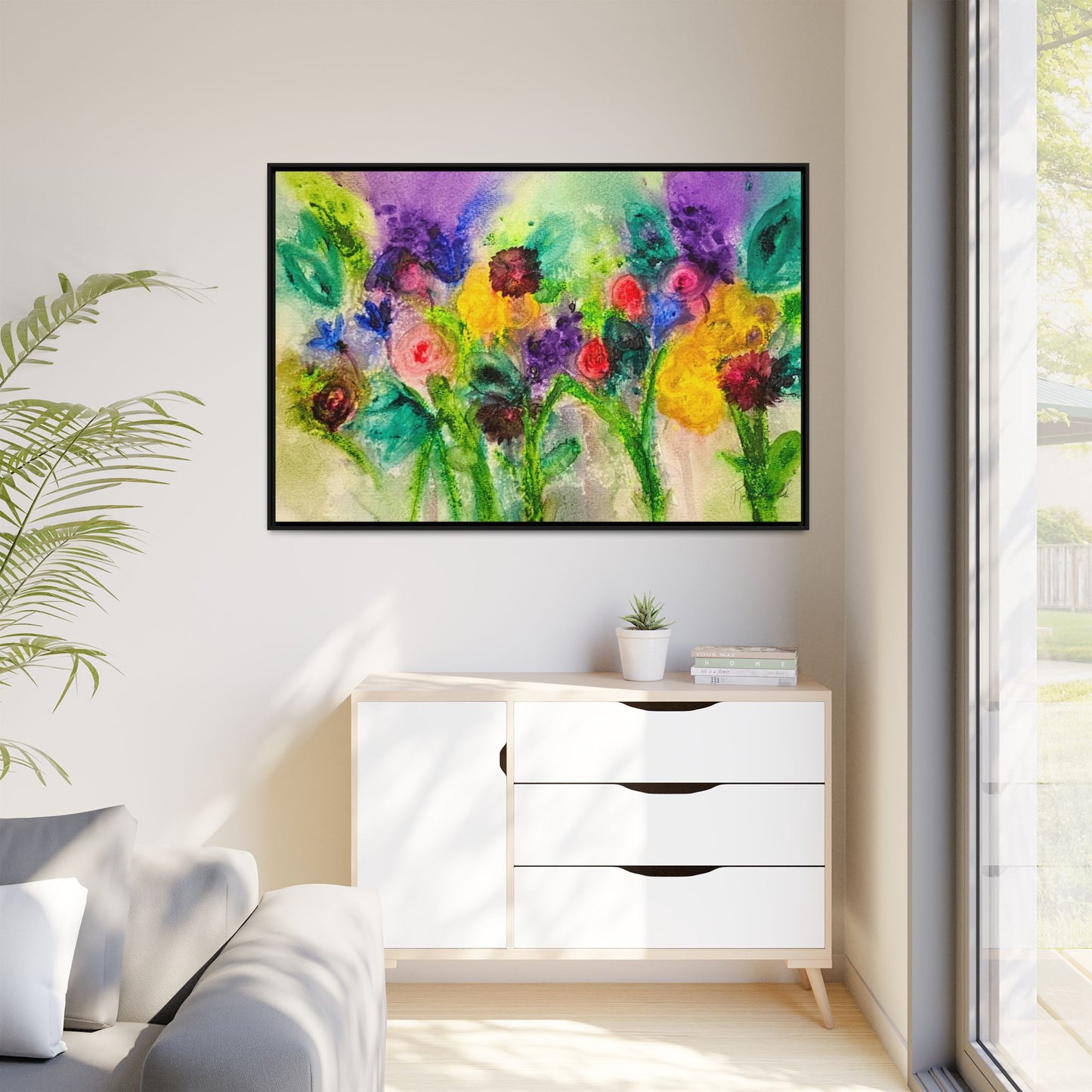 Abstract Flowers Framed Wall Art