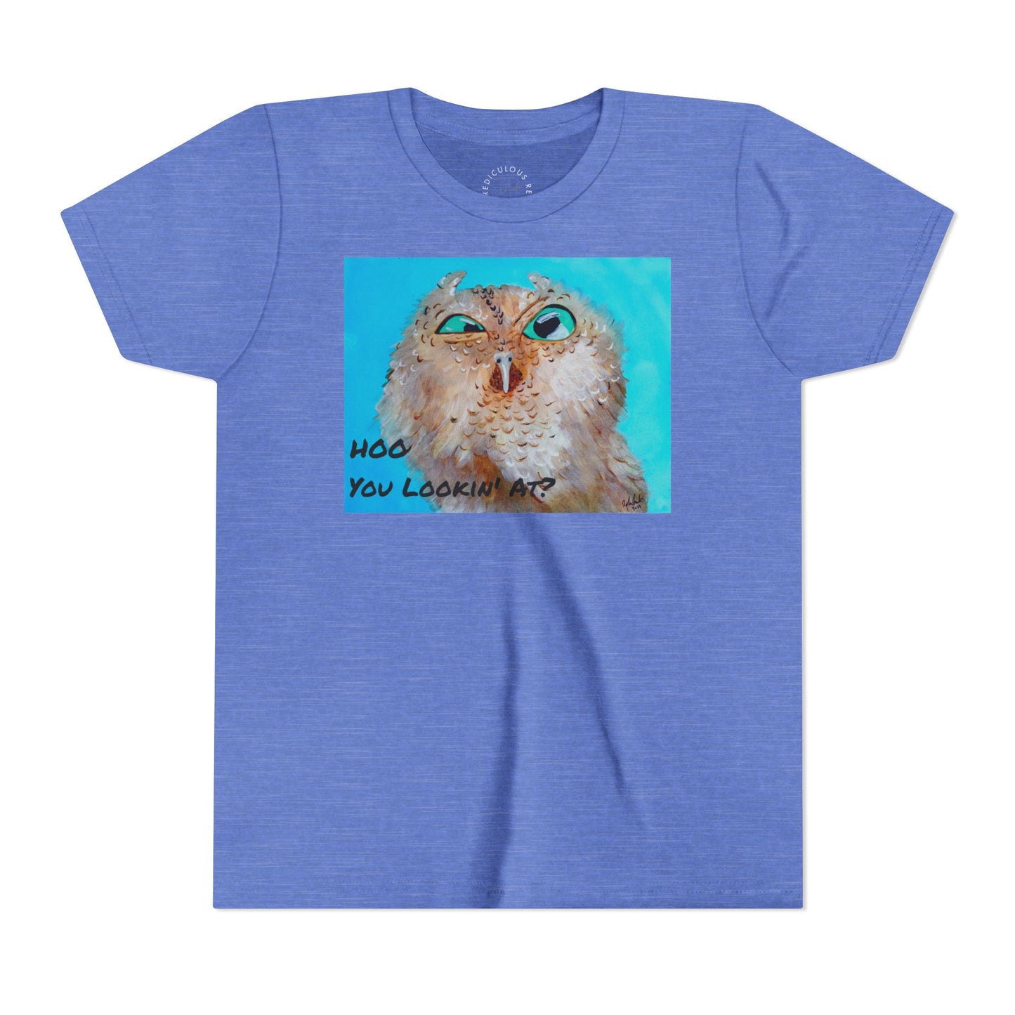 Youth Owl Tee "Hoo You Looking At?" - Cute Kids Graphic T-Shirt