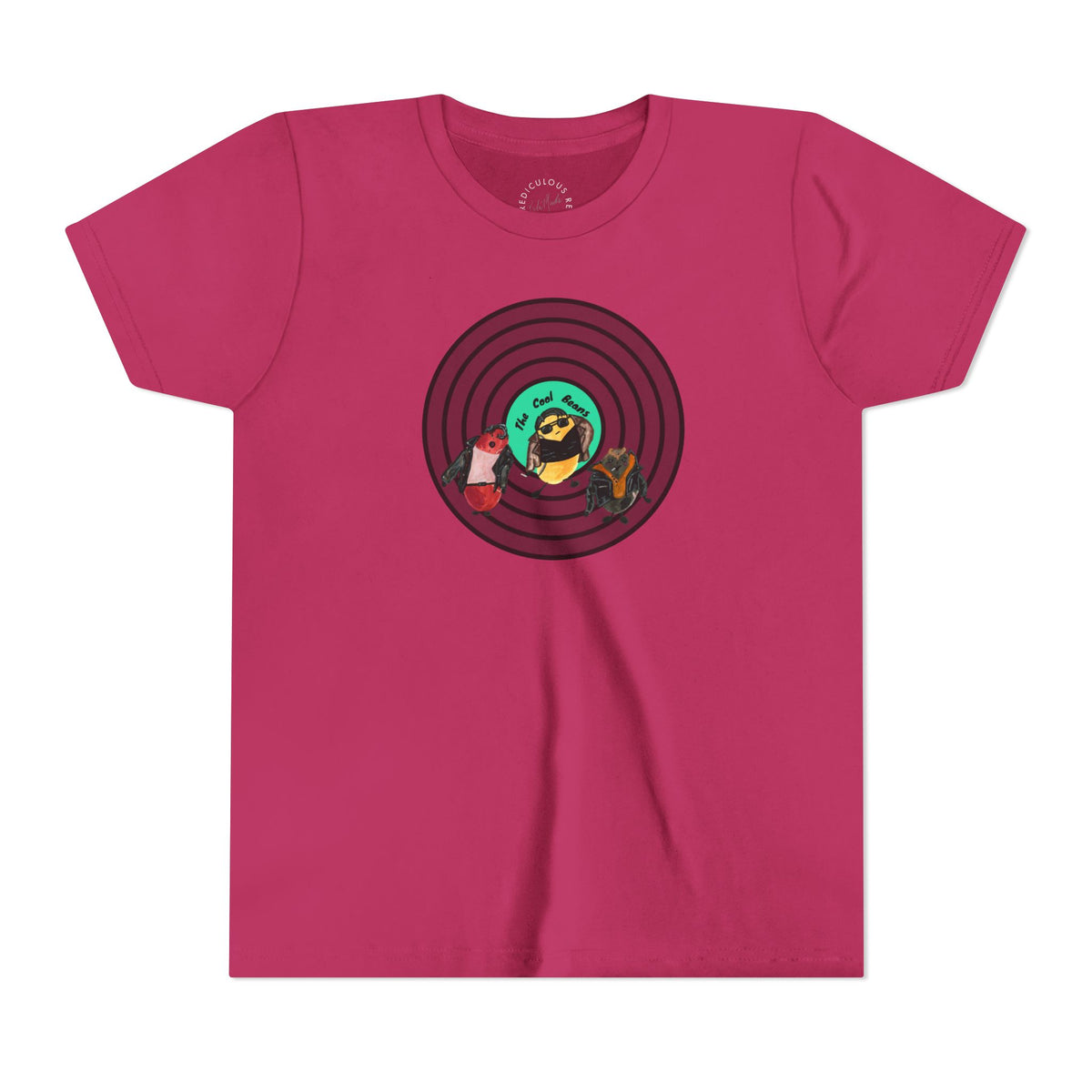 Youth Tee — Cute Cool Beans Retro Vinyl Graphic