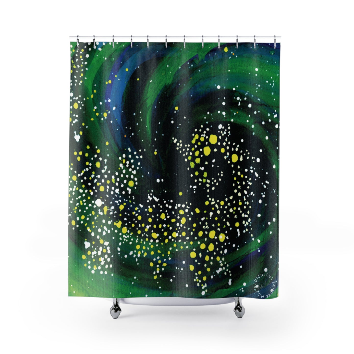 Spiral Galaxy Shower Curtain for Home Bathroom with Durable One-Sided Print and Waterproof Polyester Material