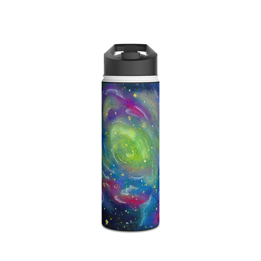 Rainbow Vortex Galaxy Stainless Steel Water Bottle, Standard Lid