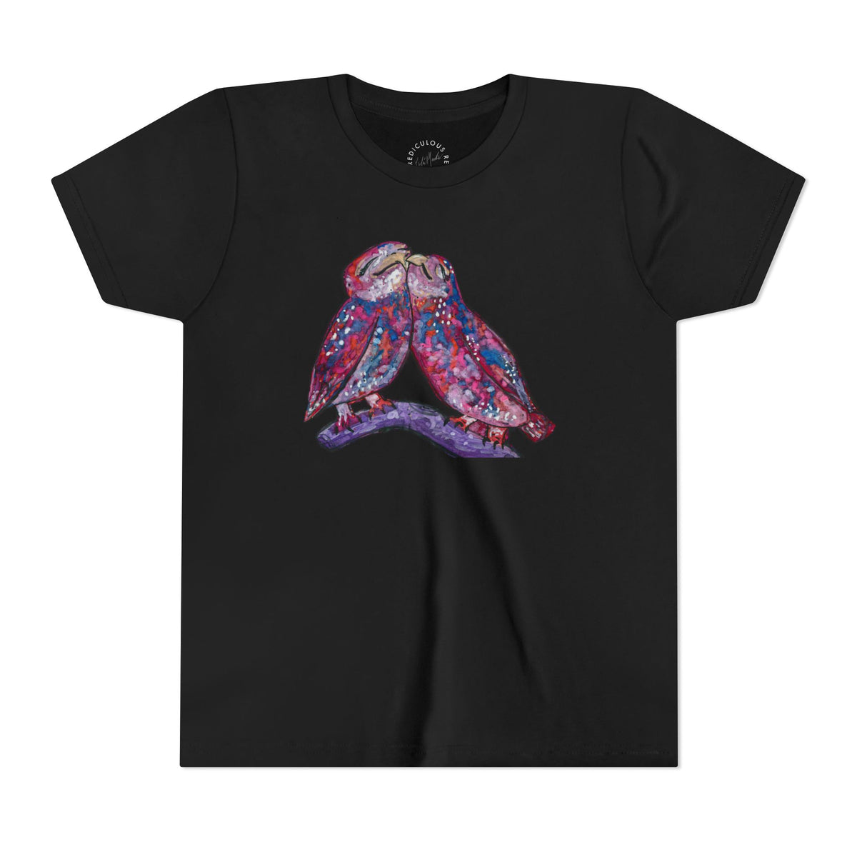 Youth Tee – Watercolor Lovebirds Graphic