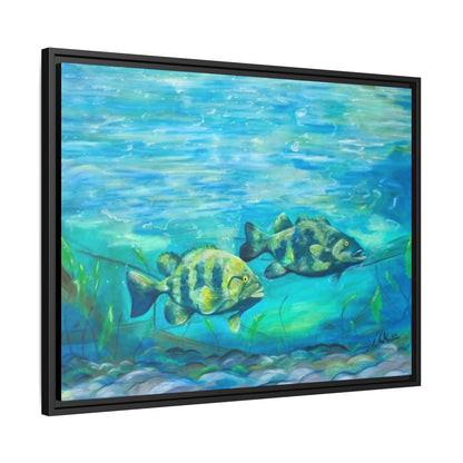 Framed Matte Canvas - Underwater Fish Scene
