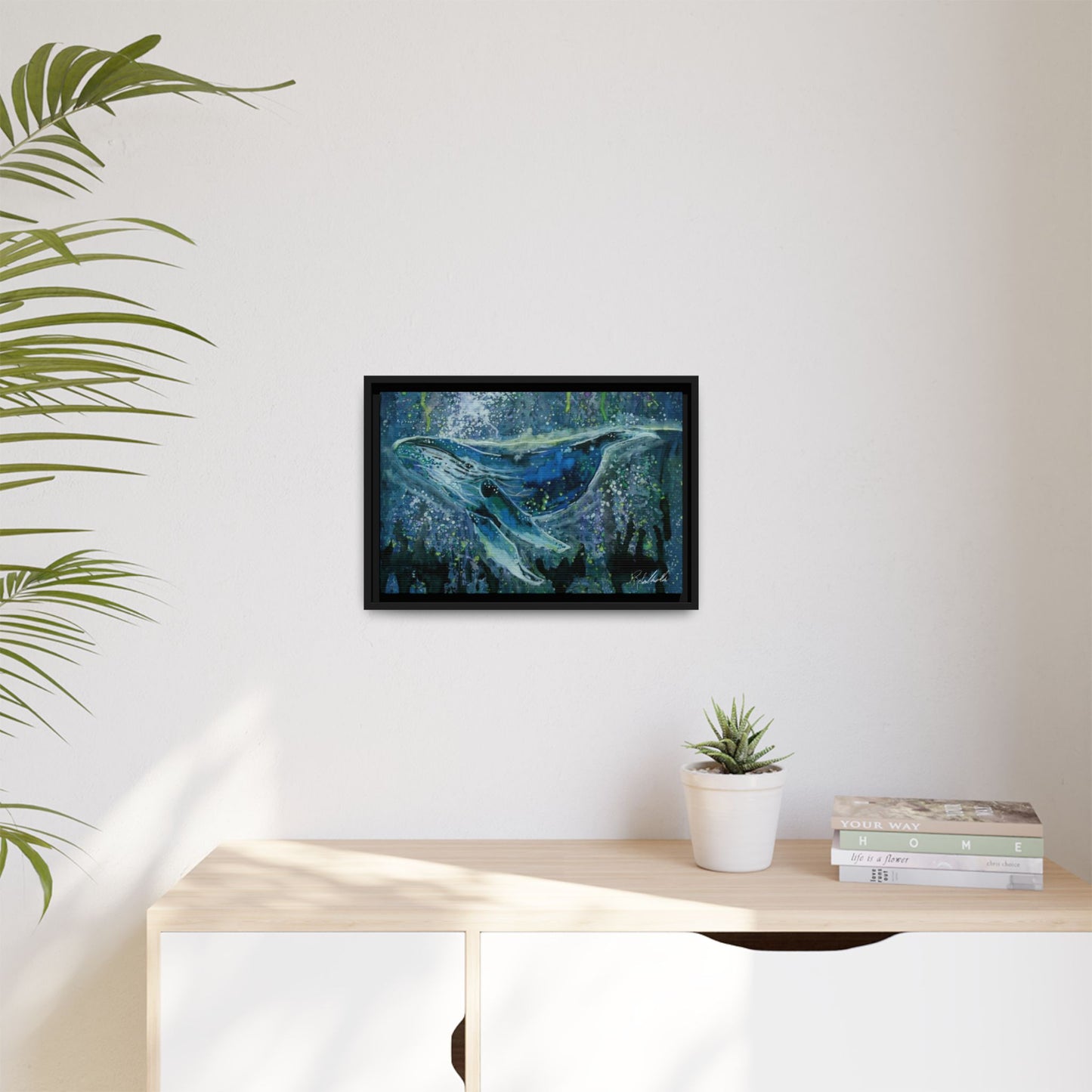 Watercolor Whale Framed Wall Art