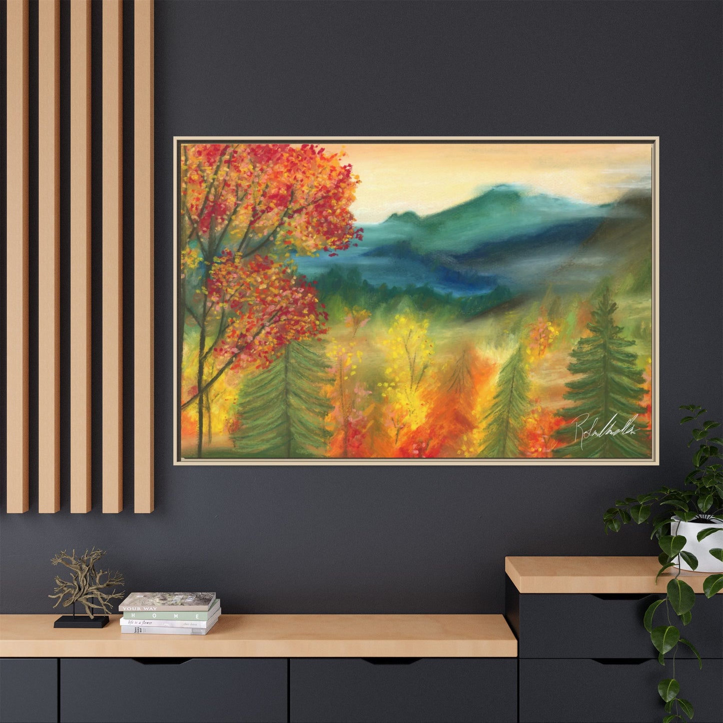 Fall Mountains Framed Wall Art