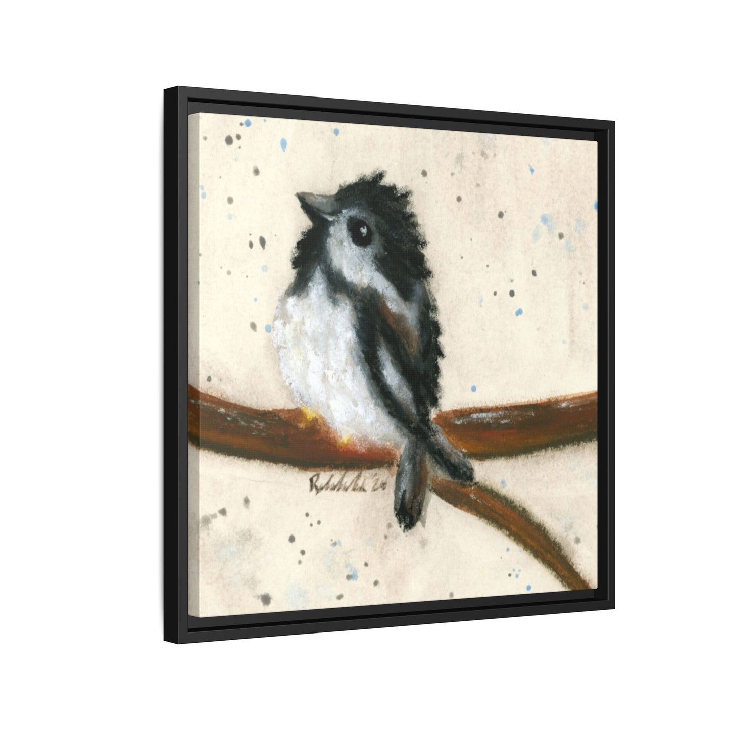 Black Finch Bird Framed Wall Art