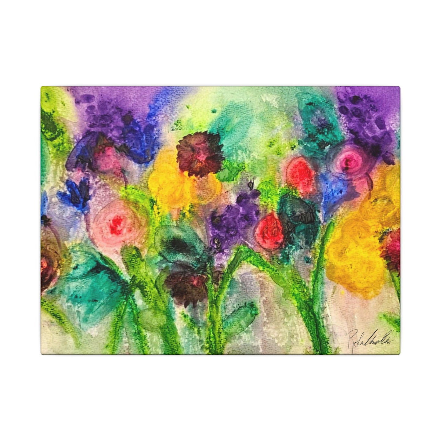 Abstract Flowers Canvas Gallery Wrap