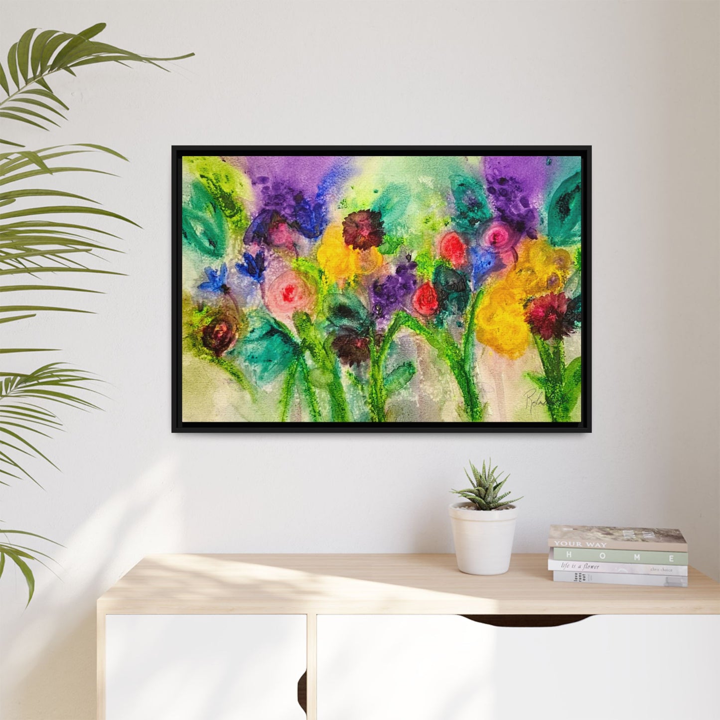 Abstract Flowers Framed Wall Art