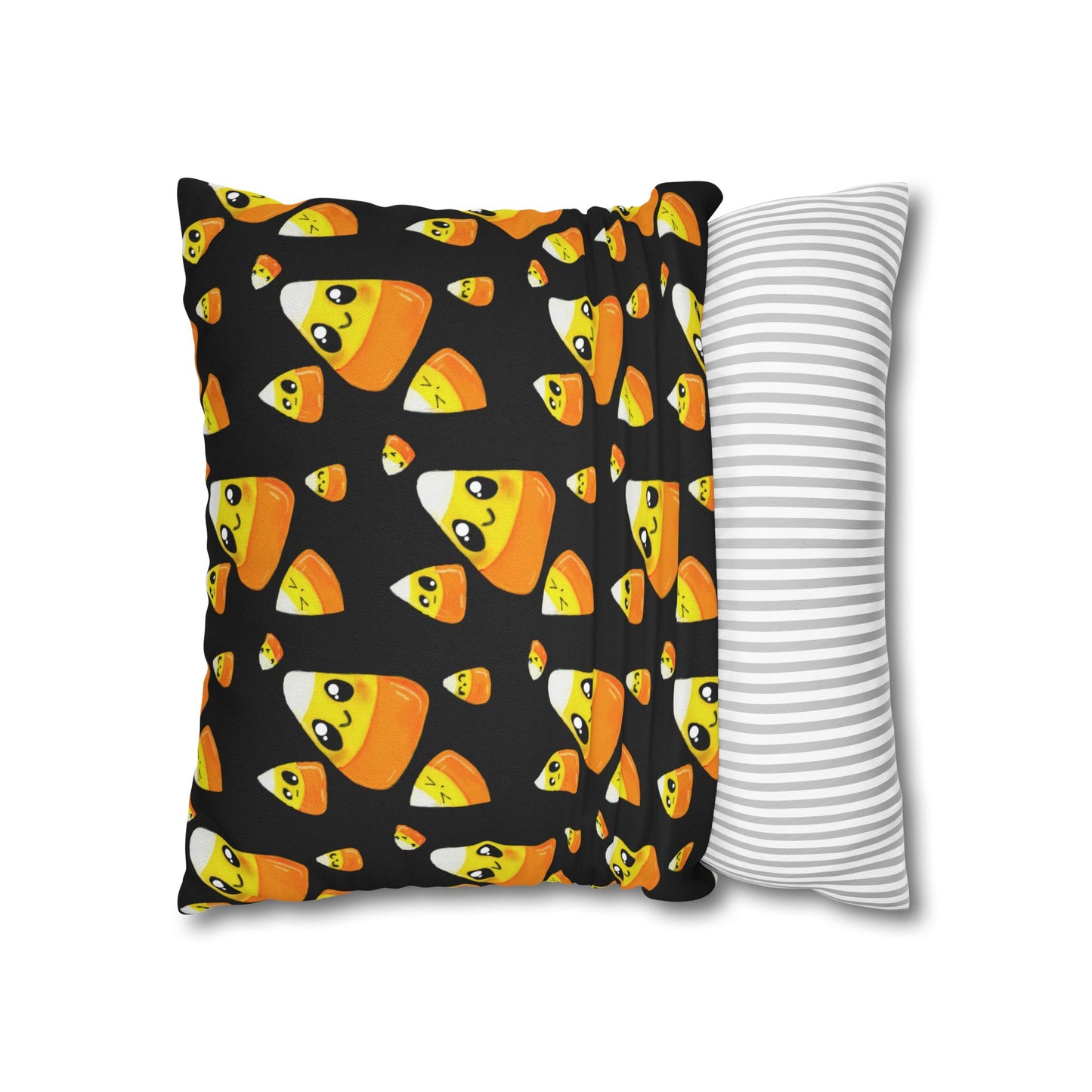 Cute Candy Corn Pattern Pillowcase — Halloween Decorative Throw Pillow Cover