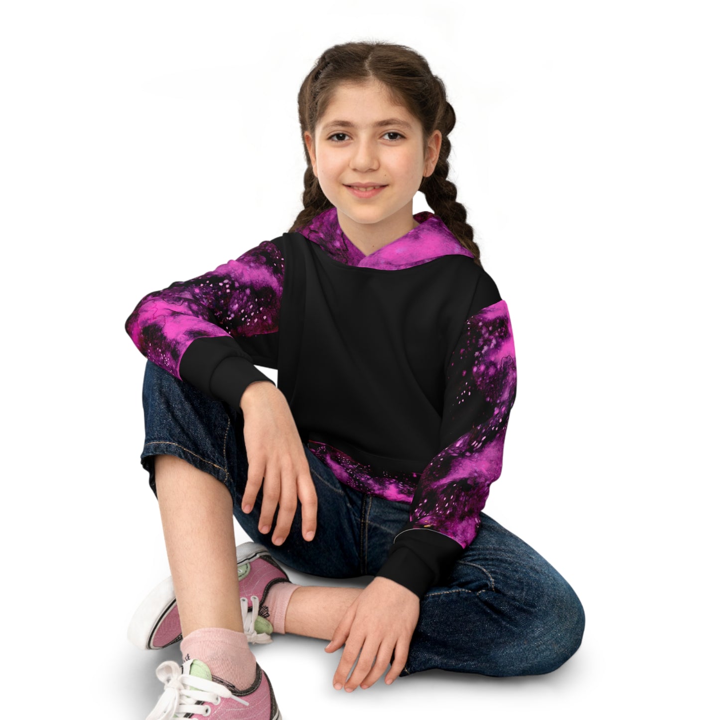 Rose Colored Galaxy Children's Hoodie (AOP)