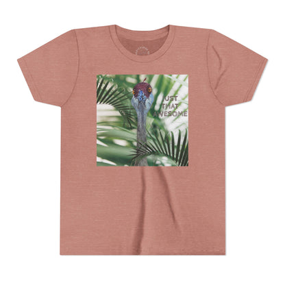 Youth Tee — 'Just That Person' Tropical Bird Graphic