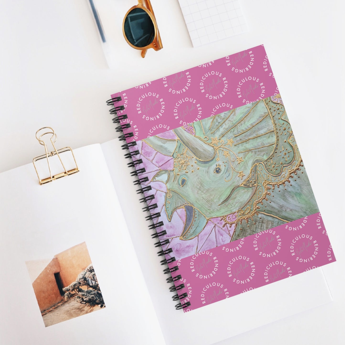 Triceratops Spiral Notebook - Ruled Line 118 Pages, Printed Cover