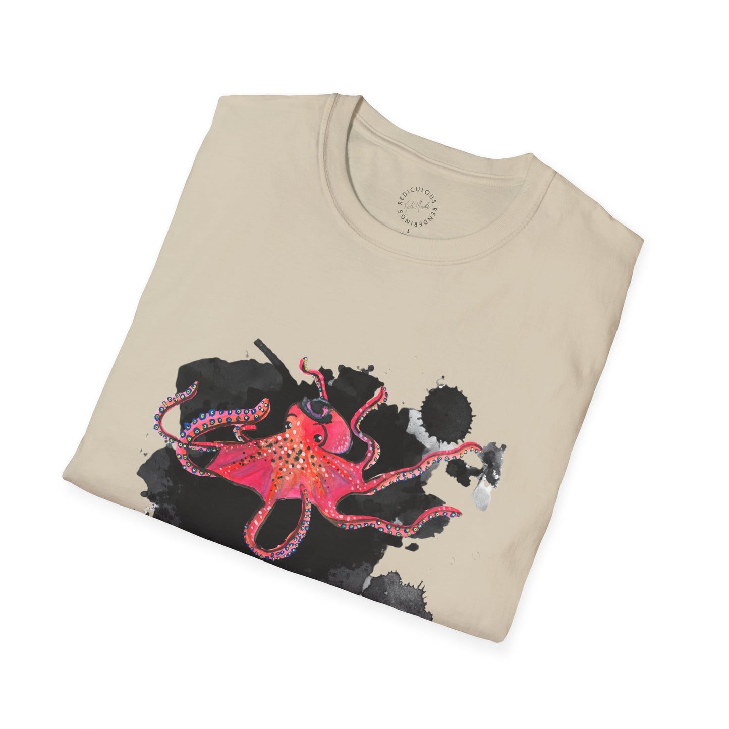 Octopus Ink Blot Unisex Softstyle T-Shirt