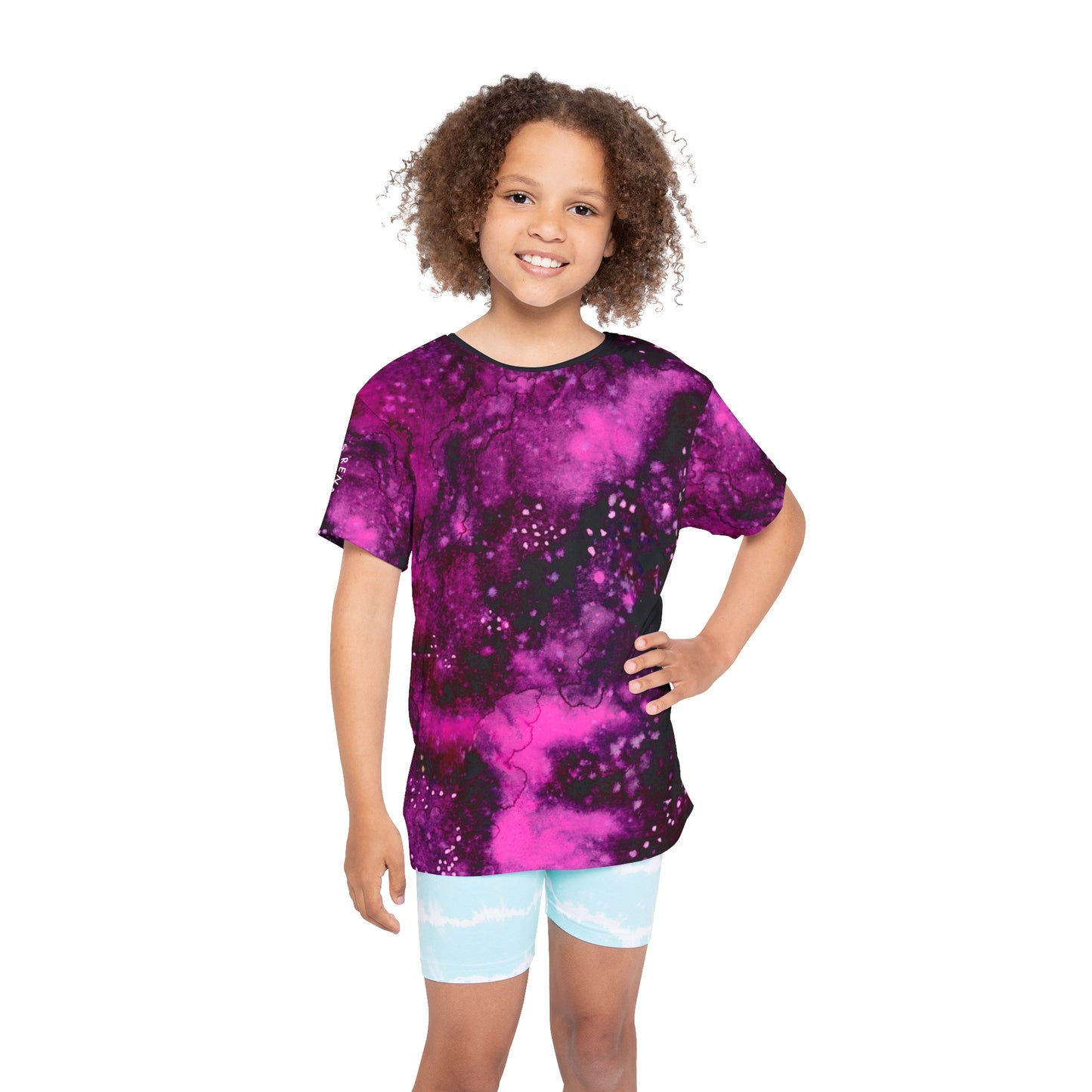 Rose Colored Galaxy Kids Sports Jersey (AOP)