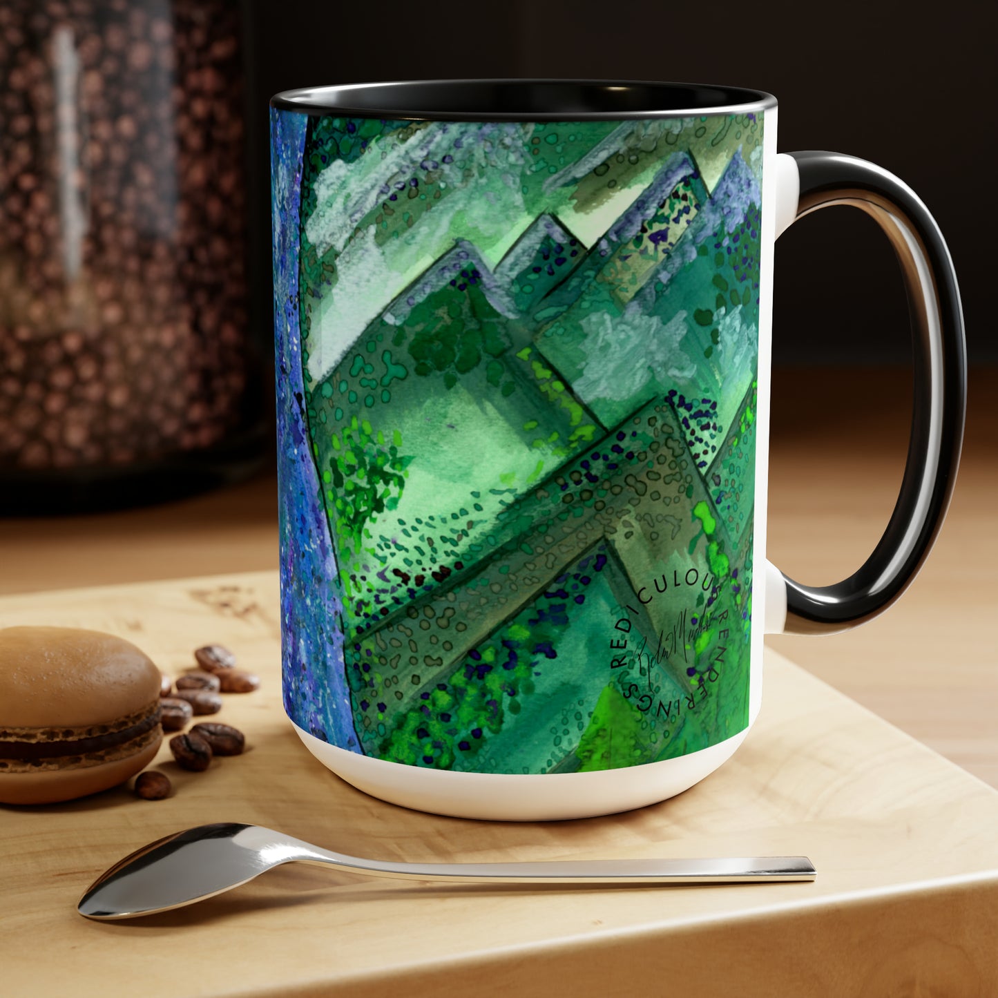 Mountains Two-Tone Coffee Mugs, 15oz