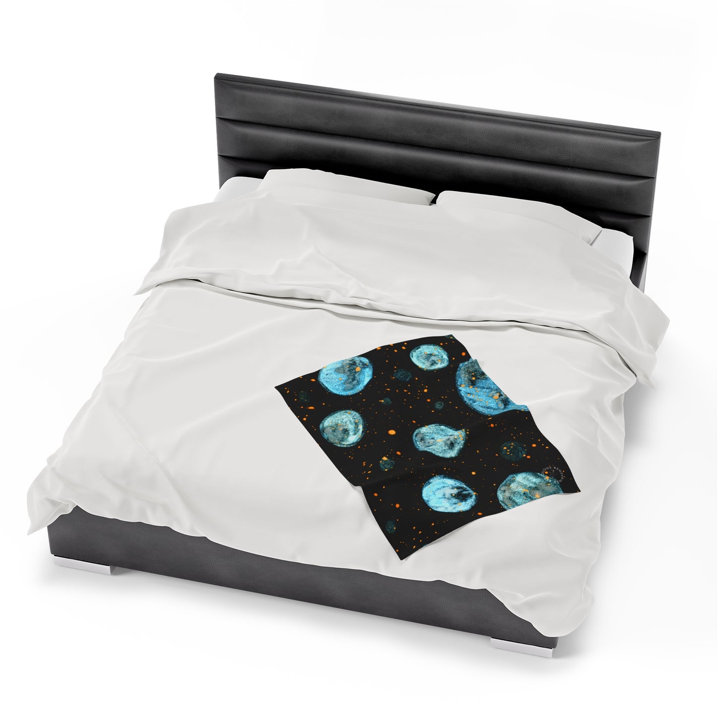 Little Blue Planets Galaxy Velveteen Plush Blanket