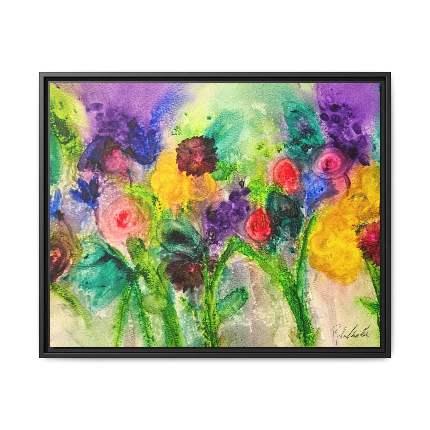 Abstract Flowers Framed Wall Art